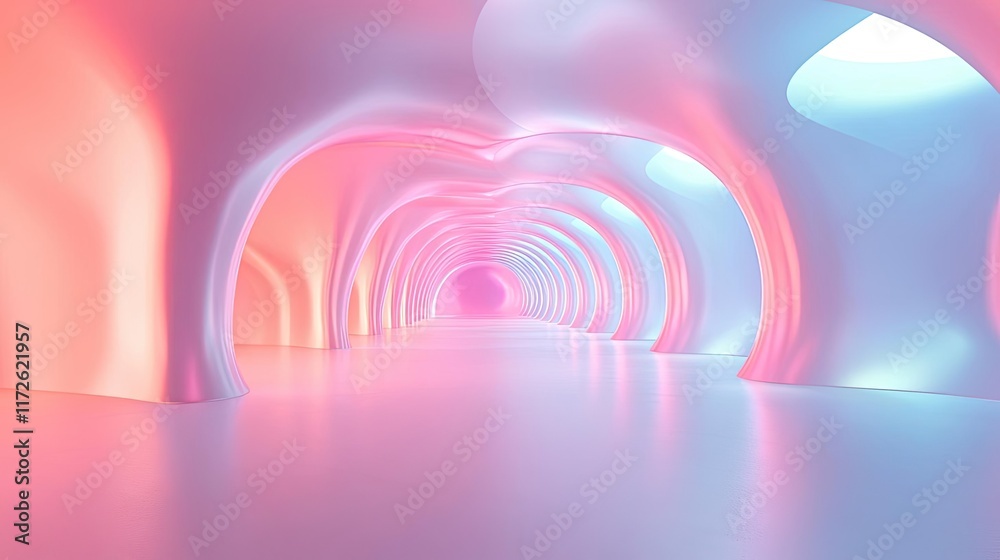 Aufkleber soft abstract background idea. futuristic corridor with soft, vibrant lighting, creating a surreal a