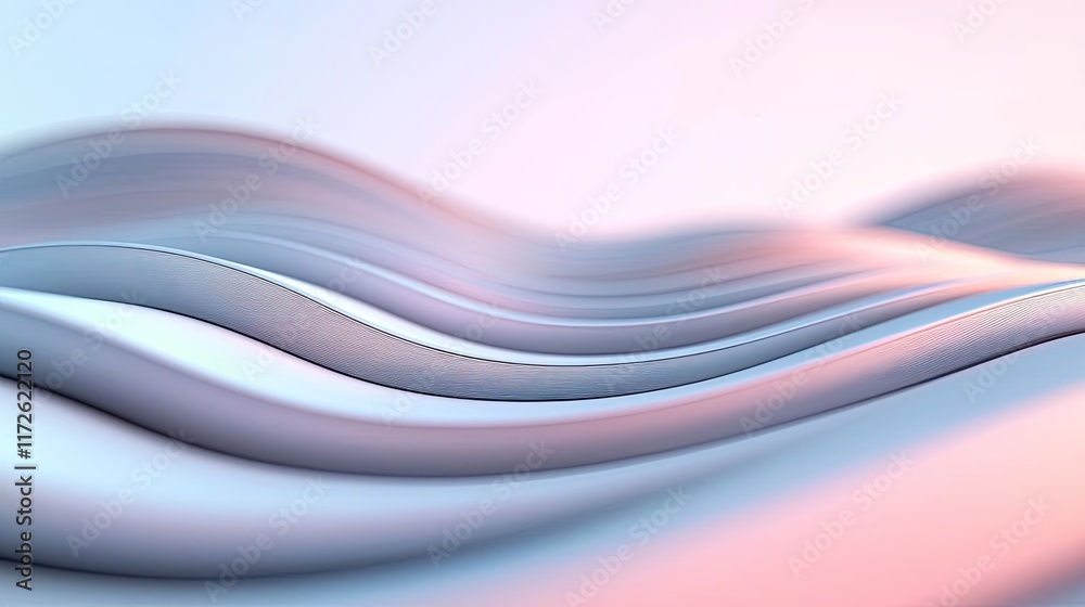 Poster Soft abstract background idea. Abstract waves in soft hues create a calming and modern visual landscape.
