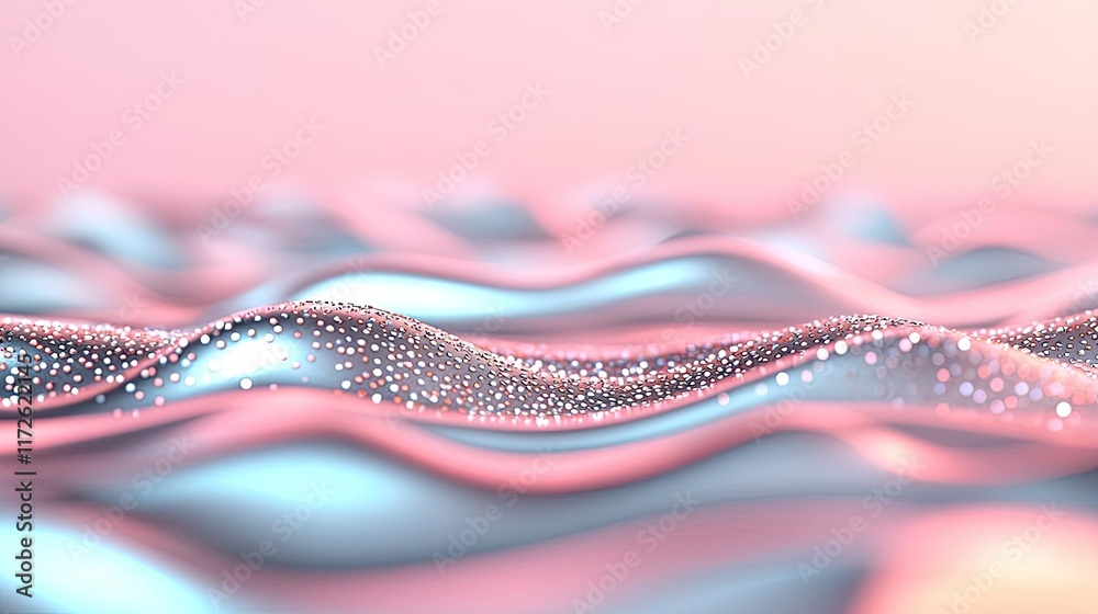 Aufkleber Soft abstract background idea. Abstract image of colorful waves with droplets, creating a dreamy atmospheric effect.