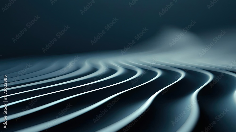 Aufkleber Smoke abstract background idea. Abstract lines create a wave-like pattern, conveying depth and movement in a dark setting.