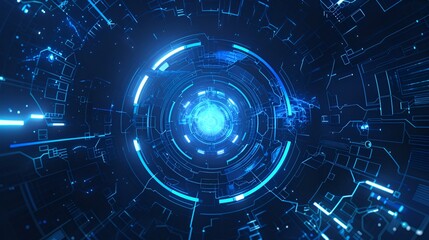 Obraz premium 3D abstract blue geometric line on dark blue background texture