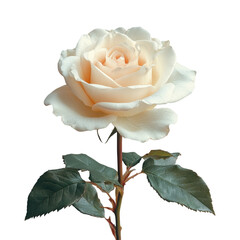 Elegant White Rose on Minimalist Background, showcasing purity and simplicity, perfect for serene and modern aesthetics
