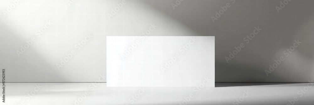 Leinwandbilder pristine white sheet of paper on a minimalistic surface illuminated by soft natural light from a nea