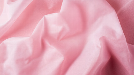 Obraz premium Soft pink fabric with wrinkled texture, perfect for minimalist decor. gentle hue adds calming touch to any space, enhancing overall aesthetic appeal