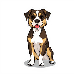 Obraz premium beagle dog isolated on white, dog illustration image