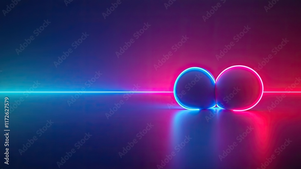 Aufkleber soft abstract background idea. abstract glowing spheres with vibrant neon colors reflecting on a smo