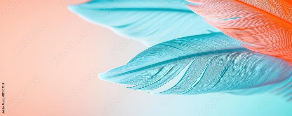 Poster feather abstract background concept. vibrant colored feathers showcasing delicate textures and beaut