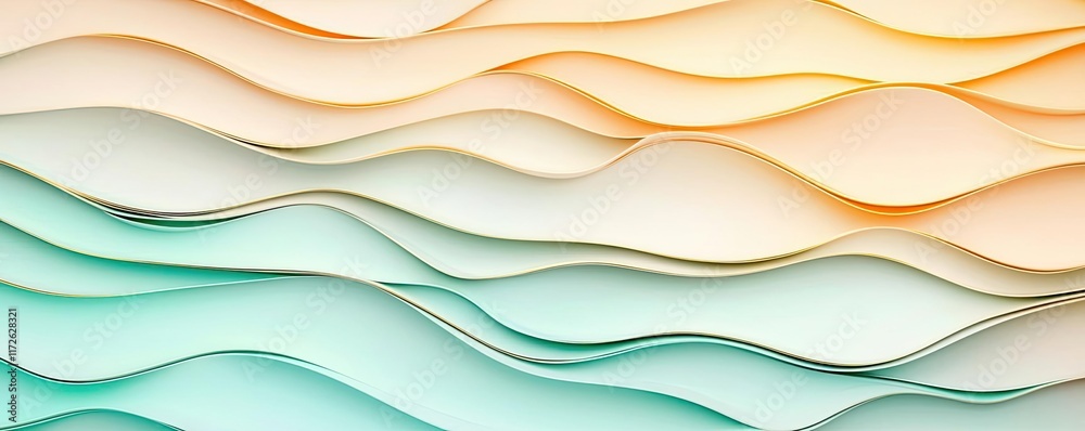 Aufkleber Soft abstract background idea. Abstract wavy pattern with soft pastel colors creating a calming visual effect.