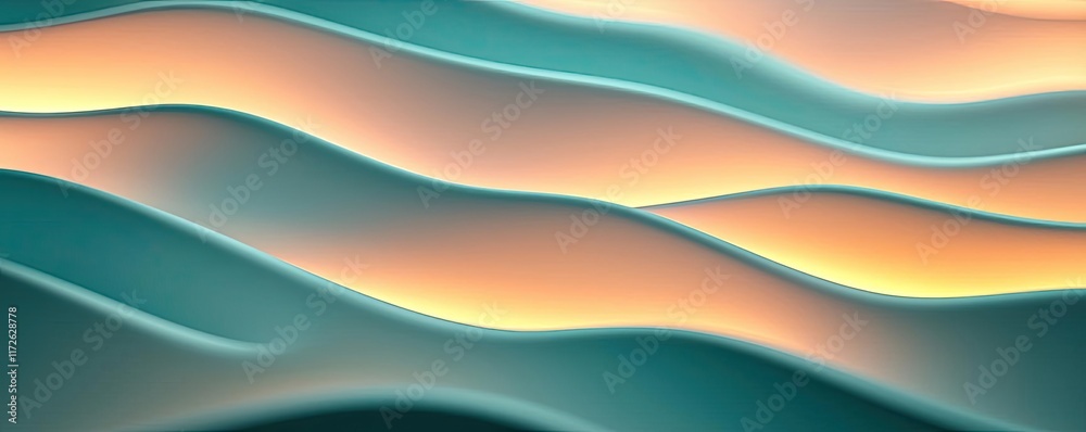 Poster Soft abstract background idea. A mesmerizing abstract wave design with vibrant color gradients capturing fluid motion.