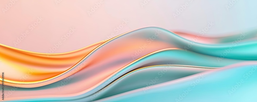 Aufkleber Soft abstract background idea. Abstract waves in pastel colors create a soothing and modern visual effect.