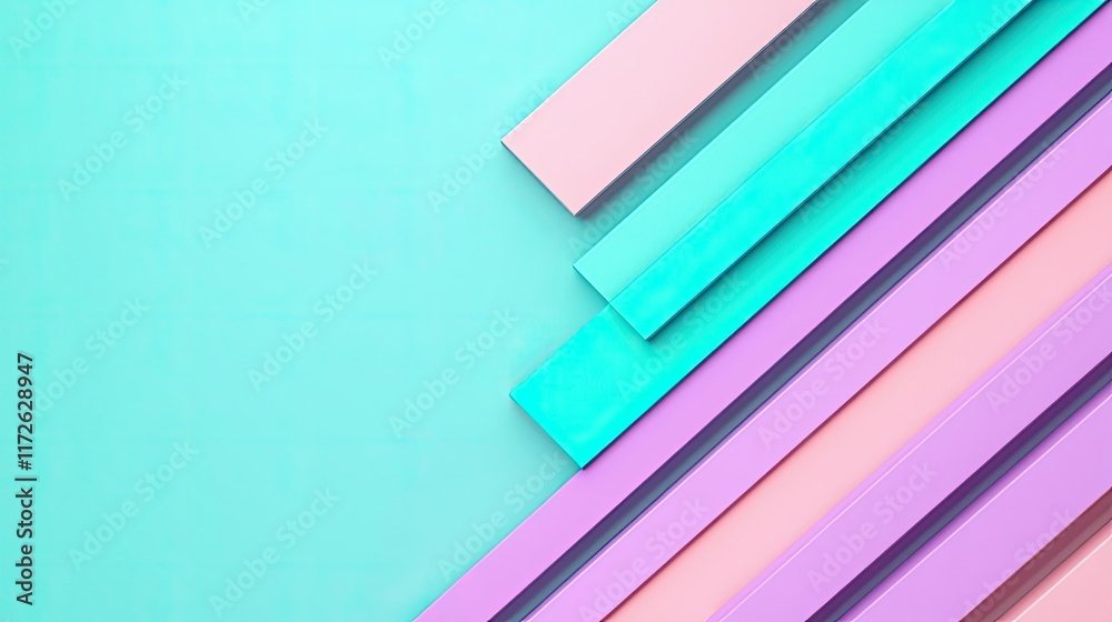 Poster Soft abstract background idea. Stylish abstract design with colorful stripes on a soft gradient background.