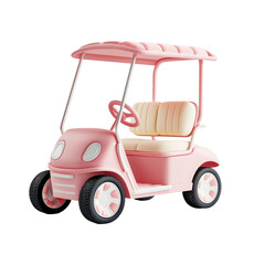 Vintage Pink Cream Golf Cart Design