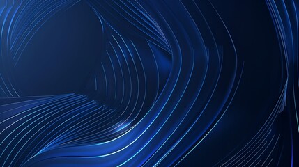 3D abstract blue geometric line on dark blue background texture