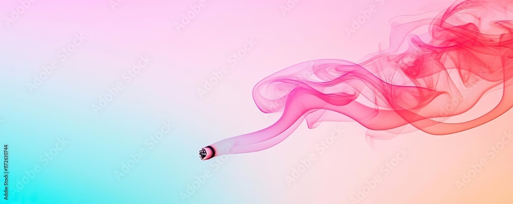 Poster smoke abstract background idea. colorful smoke swirl against a vibrant gradient background.