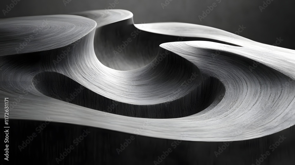 Poster abstract black and white backgrounds. a grayscale close-up showcasing a captivating wooden sculpture