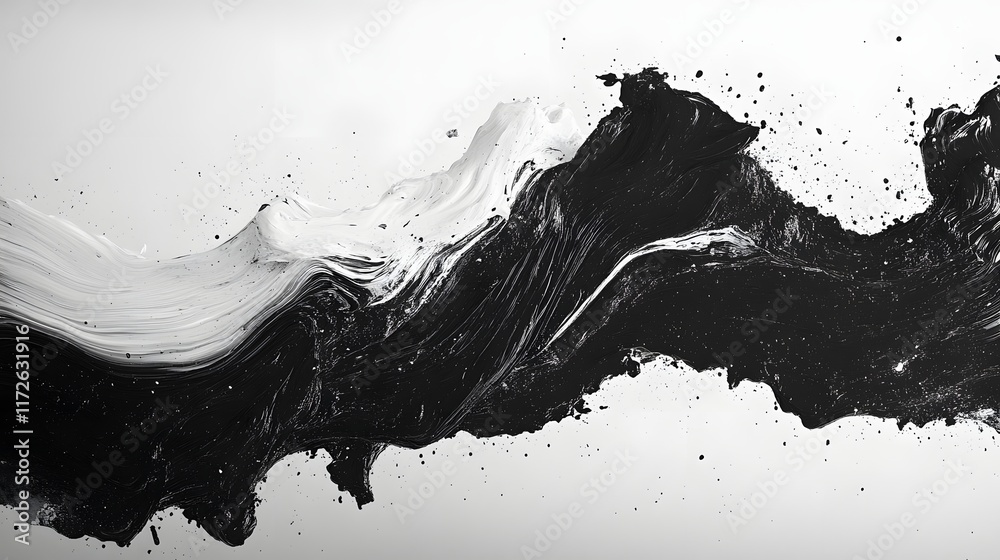 Poster abstract black and white backgrounds. dramatic black and white abstract artwork resembling a landsca