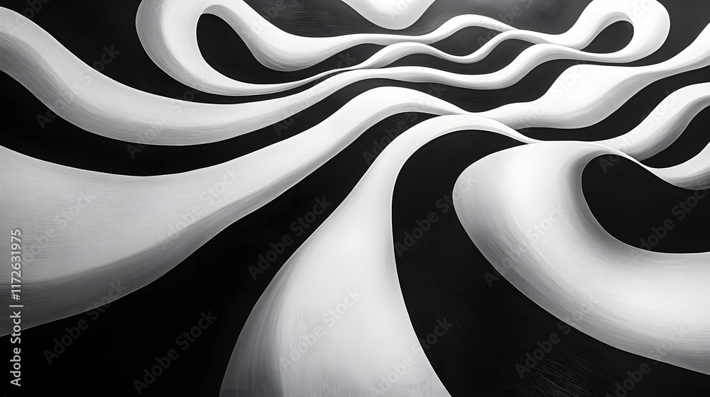Poster abstract black and white backgrounds. stylish abstract artwork featuring flowing black and white cur