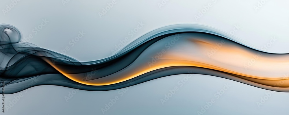 Poster smoke abstract background idea. dynamic wave of smoke with orange and blue tones flowing gracefully.