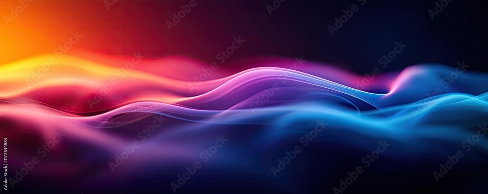 Poster Smoke abstract background idea. Abstract waves of color create a mesmerizing visual experience of fluid motion.