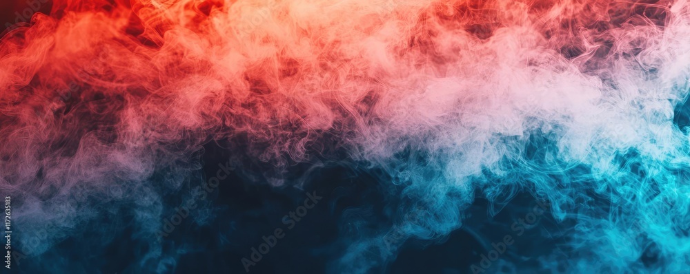 Poster smoke abstract background idea. vibrant smoke background with red, blue, and white hues creating a d