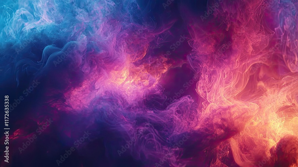 Poster smoke abstract background idea. vibrant abstract swirls of colorful smoke creating a stunning visual