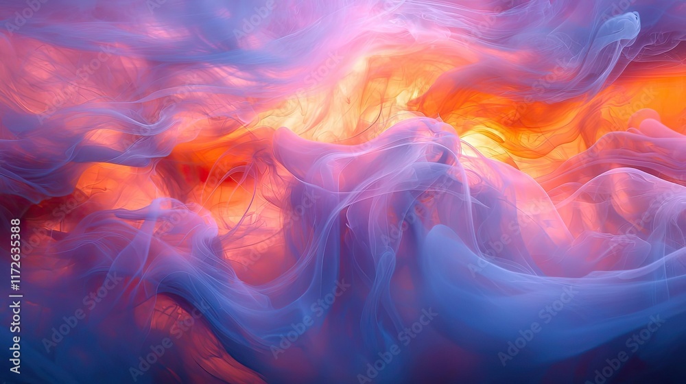 Poster smoke abstract background idea. an abstract depiction of colorful swirls representing vibrant enviro