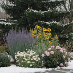 flowers in the winter garden