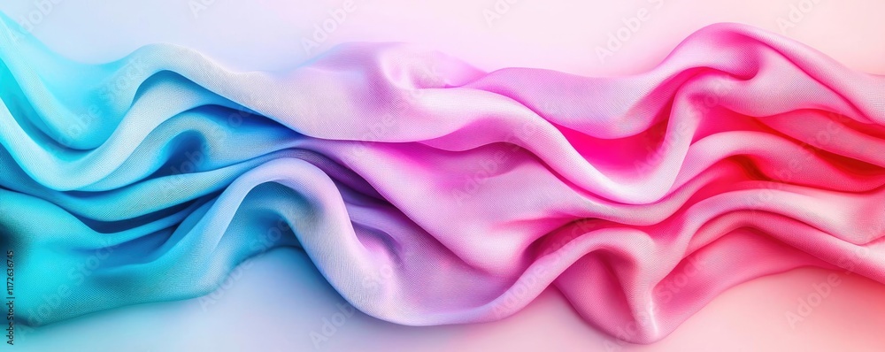 Aufkleber Soft abstract background idea. Soft flowing fabric with gradient colors creating a serene and elegant visual effect.