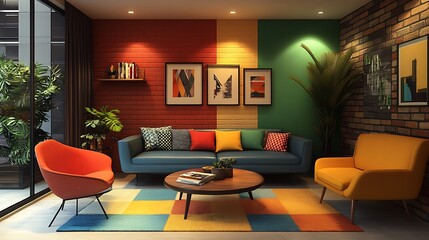 Chic living room design trends modern interior home decor colorful
