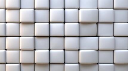 Fototapeta premium Abstract white cube composition modern studio digital art minimalist environment top-down view contemporary design