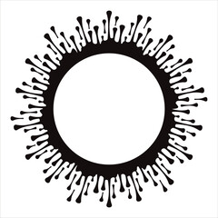 Abstract Black Circle Frame Decorative Border Vector Illustration Isolated on White Background