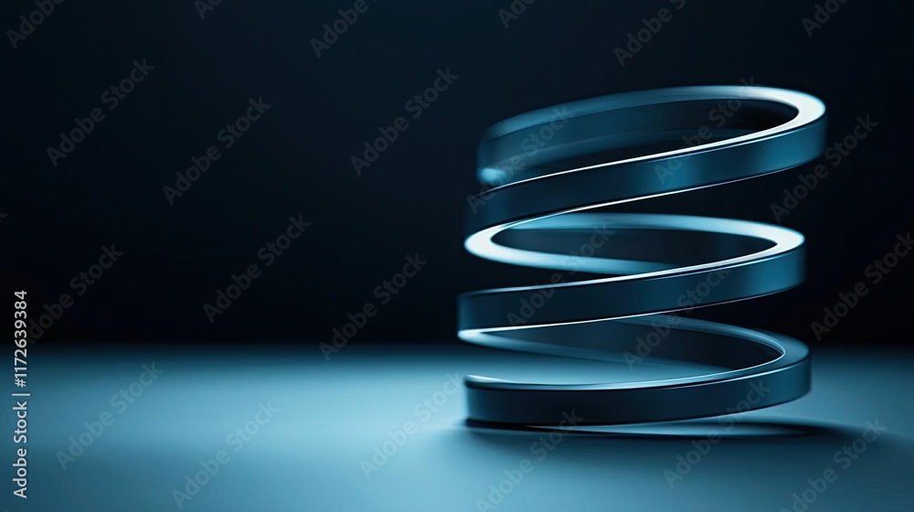 Poster smoke abstract background idea. a sleek, modern coil spring on a dark background highlighting its sm