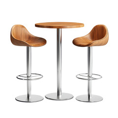 Modern Bar Set with Round Table and Tall Stools