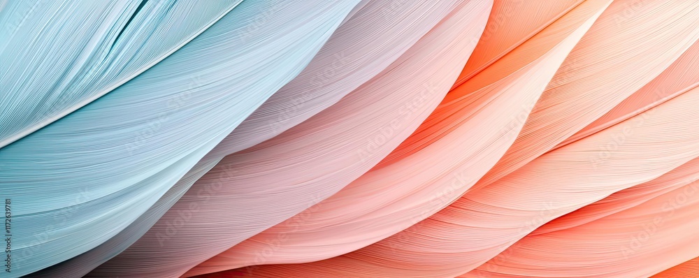 Aufkleber Feather abstract background concept. Abstract waves in soft colors create a serene and calming visual effect.