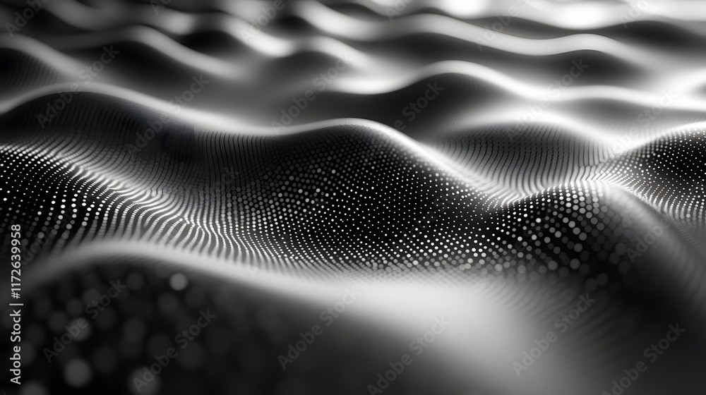 Poster abstract black and white backgrounds. abstract grayscale image of undulating digital landscape. styl