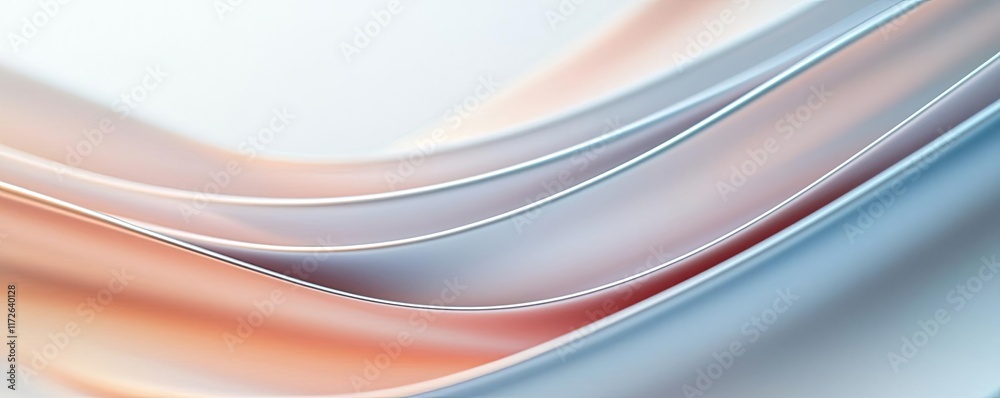Poster Soft abstract background idea. Abstract motion waves in soft pastel colors create a serene and modern backdrop.
