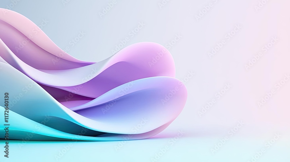 Poster soft abstract background idea. elegant flowing shapes in pastel colors create a modern and soothing 