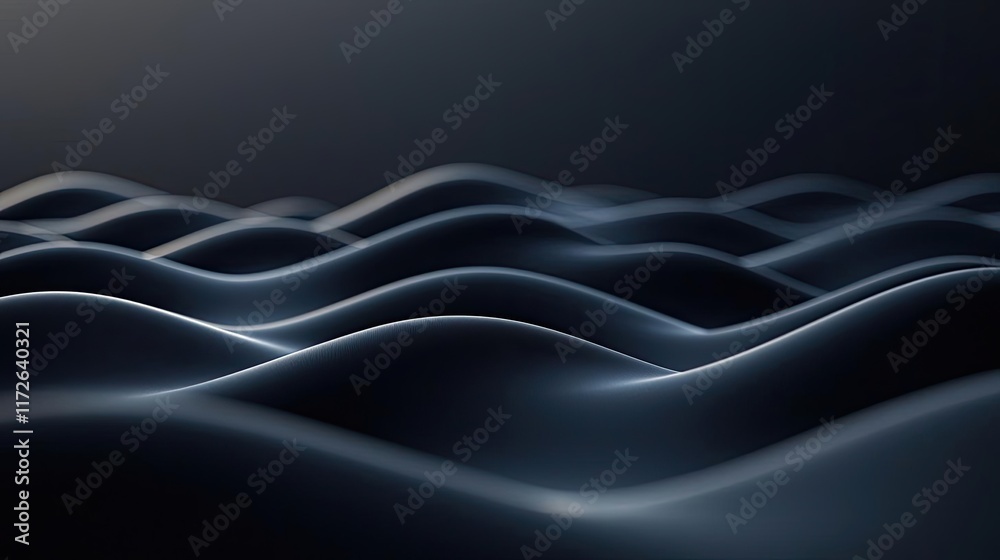 Aufkleber Smoke abstract background idea. Abstract black waves creating smooth patterns in a minimalist design.