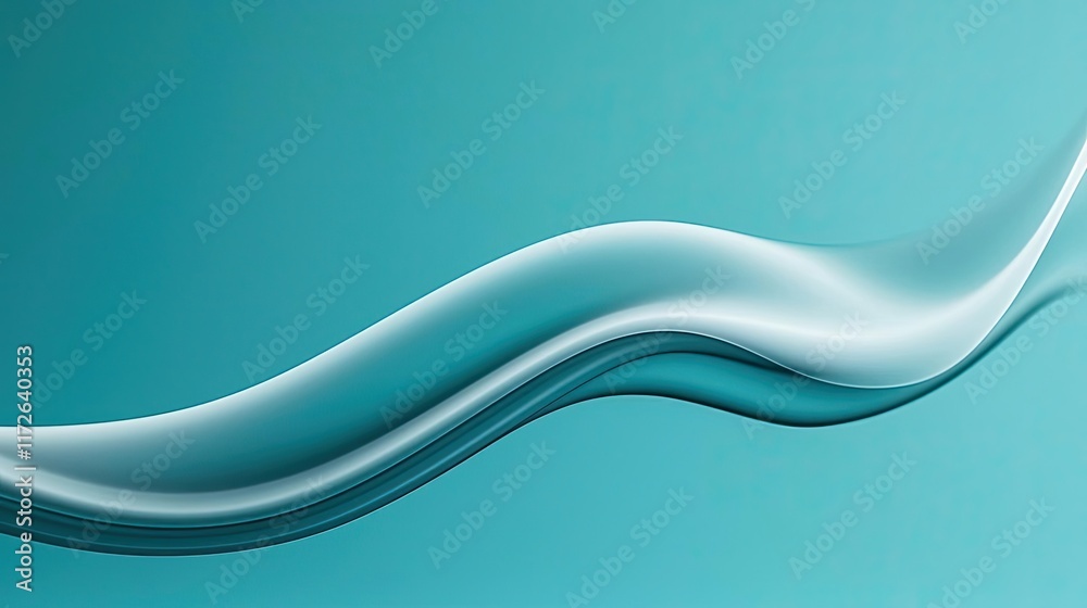 Poster Smoke abstract background idea. Abstract seamless wave pattern in soothing turquoise tones for modern design.