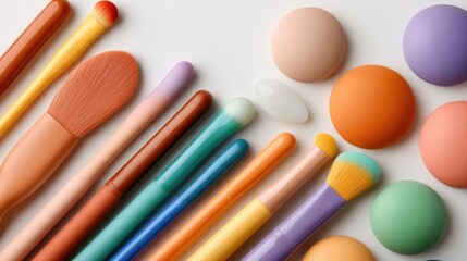 Naklejka premium Creative makeup application event beauty studio visual content bright environment close-up viewpoint artistry concept