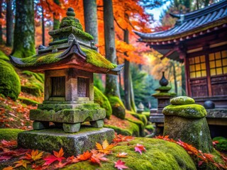 Obraz premium Close-up shots reveal the exquisite detail of Kyoto's shrines, capturing sacred objects and Zen garden tranquility.