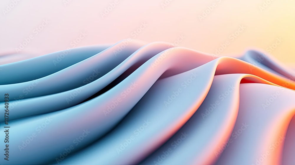Leinwandbilder smoke abstract background idea. soft, wavy fabric texture in gentle pastel colors, creating a serene