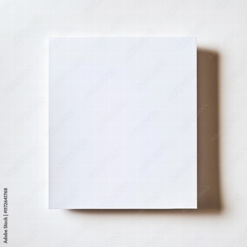 Leinwandbilder Blank white sheet of paper resting on a smooth surface in a well lit environment inviting creative expression and ideas. Generative AI