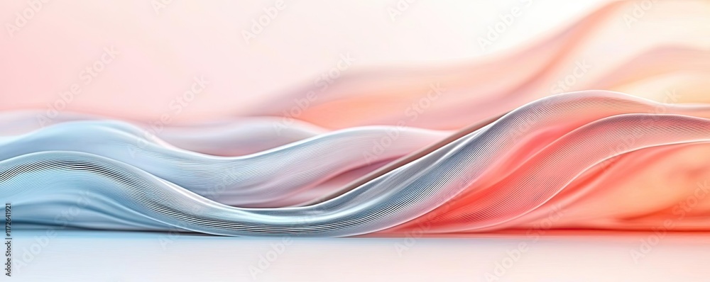 Poster Soft abstract background idea. Soft waves of pastel colors create a serene and calming abstract background.