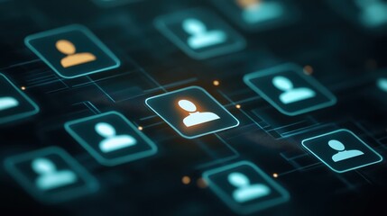 Social media icons on dark background, connecting the world through digital platforms