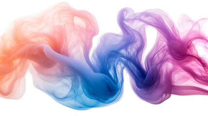 Vibrant Colored Smoke Swirling in a Spiral on Transparent Background