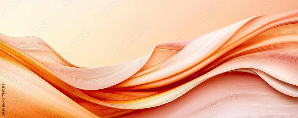 Poster Soft abstract background idea. Soft waves of orange and cream create an elegant abstract background.