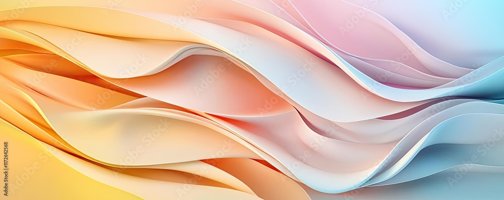 Poster soft abstract background idea. vibrant abstract waves in orange, pink, and blue create a soothing vi
