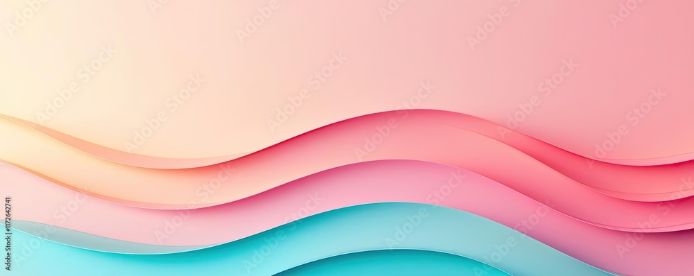 Poster Soft abstract background idea. A vibrant abstract background featuring flowing waves in soft pastel colors.