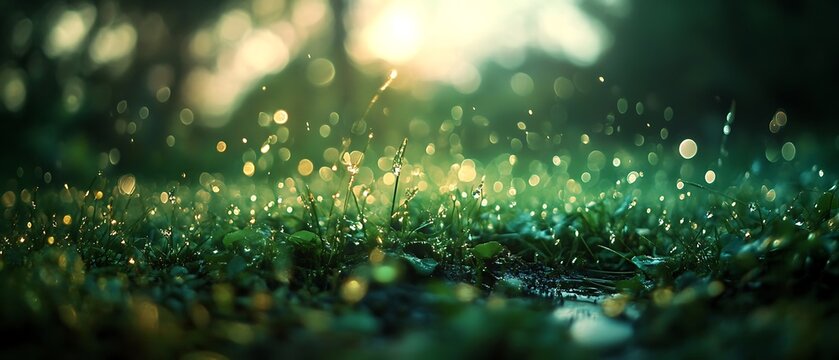 ush Green Grass Texture, vibrant close-up showcasing the intricate details and richness of nature, wide horizontal panorama macro closeup photo of a natural fresh green grass field 
